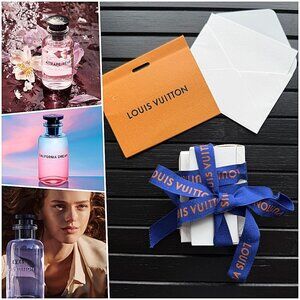 Louis Vuitton Fragrance Spray Sample Bundle + LV Card Envelope Ribbon Gift Set